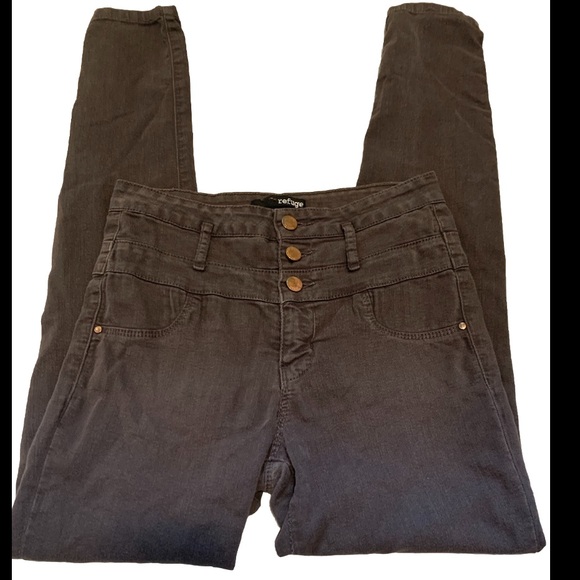 refuge Denim - Refuge Super Skinny Jeans Gray Size 8 High Rise
